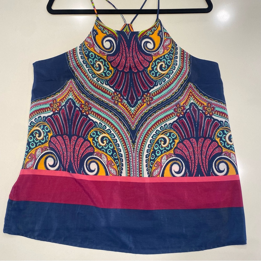 Renee C. Colorful Patterned Halter Top - Stitch Fix Size Large L